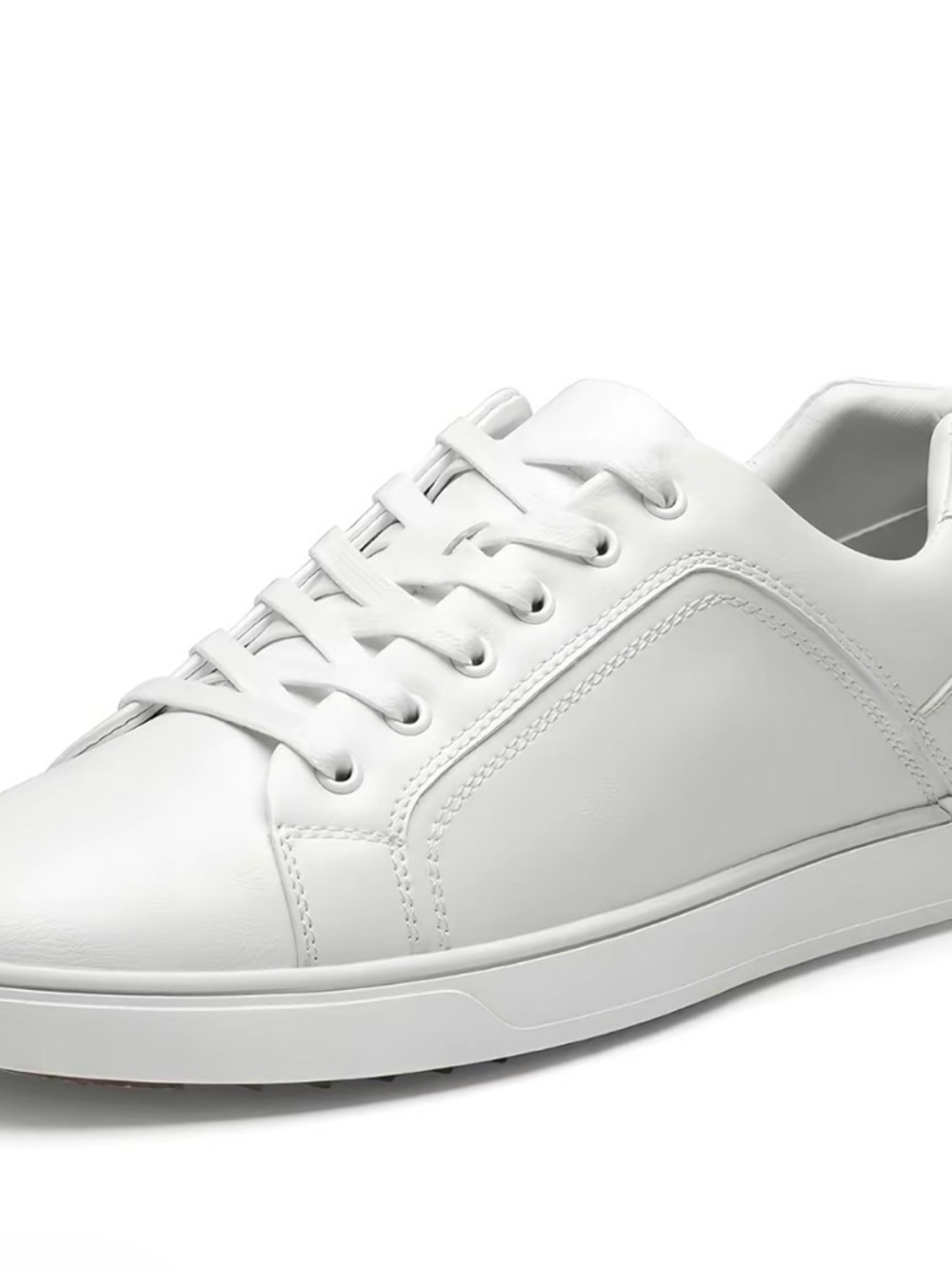 Men's Premium White Leather Low-Top Sneakers